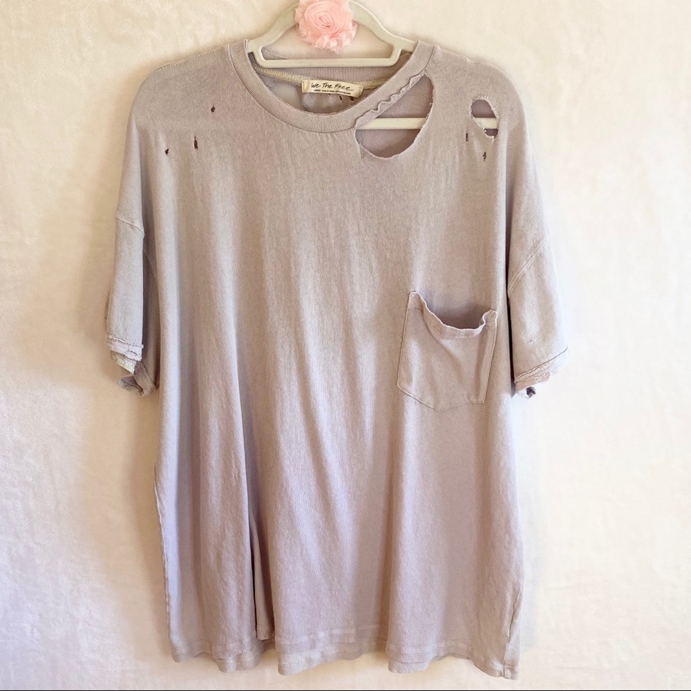 COPY - Free People’s We The Free Rubi Distressed Oversized T-Shirt, Lavender, L…
